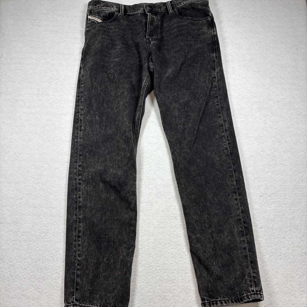 Diesel 1995 Button Fly Straight Leg Men's Black Denim Jeans 36x33 Stone Wash